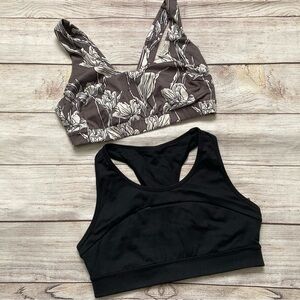 Sports Bra Bundle Women’s Medium Gray White Floral Black